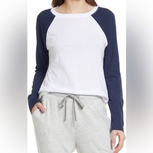 Treasure & Bond Organic Cotton Blend Long Sleeve Baseball Tee in medium